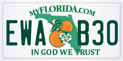 FL license plate EWAB30