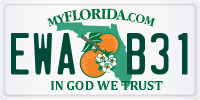 FL license plate EWAB31