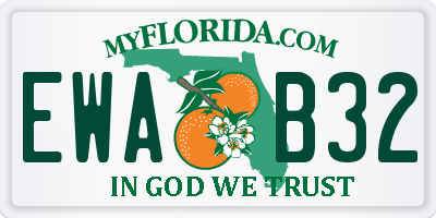 FL license plate EWAB32