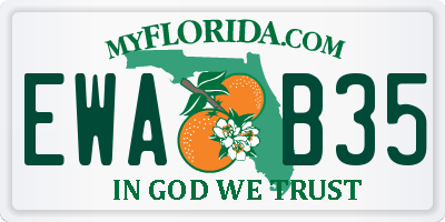 FL license plate EWAB35