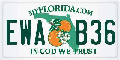 FL license plate EWAB36
