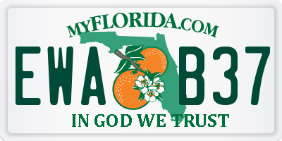 FL license plate EWAB37