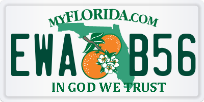 FL license plate EWAB56
