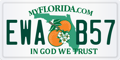 FL license plate EWAB57