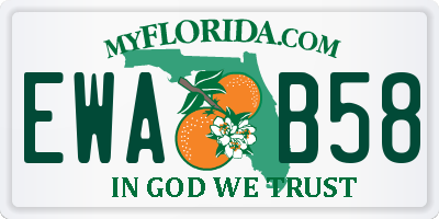 FL license plate EWAB58