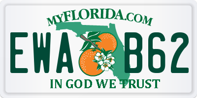 FL license plate EWAB62