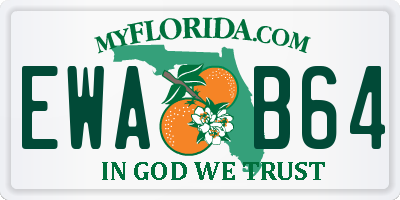 FL license plate EWAB64