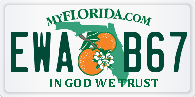 FL license plate EWAB67