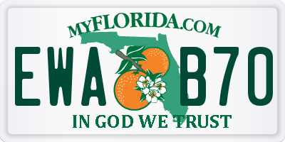 FL license plate EWAB70
