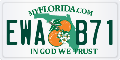 FL license plate EWAB71