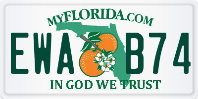 FL license plate EWAB74
