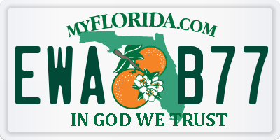 FL license plate EWAB77