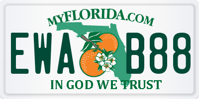 FL license plate EWAB88