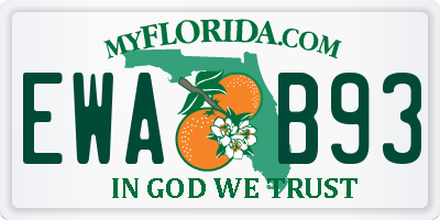 FL license plate EWAB93