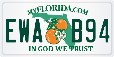 FL license plate EWAB94
