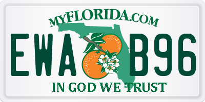 FL license plate EWAB96