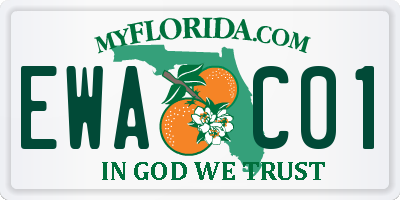 FL license plate EWAC01