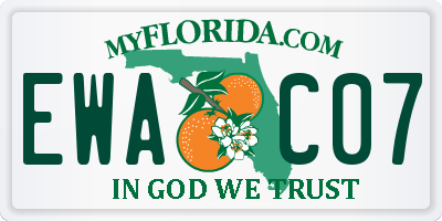FL license plate EWAC07