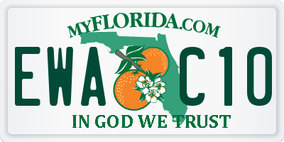 FL license plate EWAC10