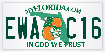 FL license plate EWAC16