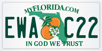 FL license plate EWAC22