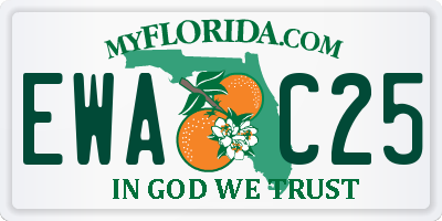 FL license plate EWAC25