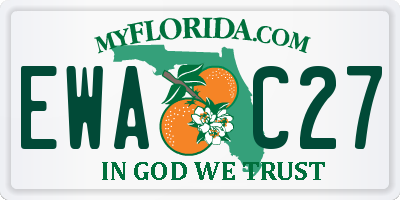 FL license plate EWAC27