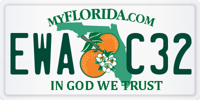 FL license plate EWAC32