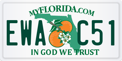 FL license plate EWAC51