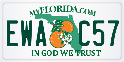 FL license plate EWAC57