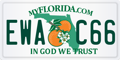 FL license plate EWAC66