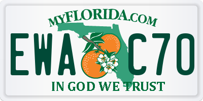 FL license plate EWAC70