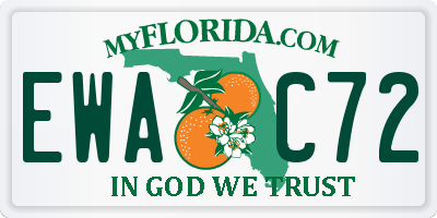 FL license plate EWAC72