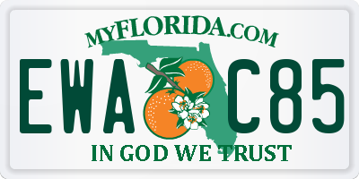 FL license plate EWAC85