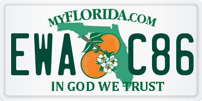 FL license plate EWAC86