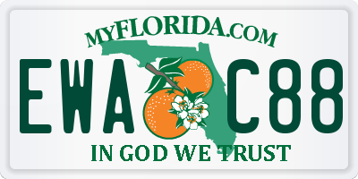 FL license plate EWAC88