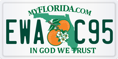 FL license plate EWAC95