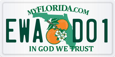 FL license plate EWAD01