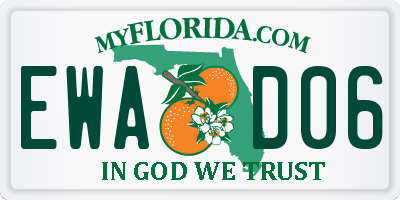 FL license plate EWAD06