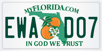 FL license plate EWAD07