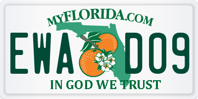 FL license plate EWAD09