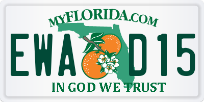 FL license plate EWAD15