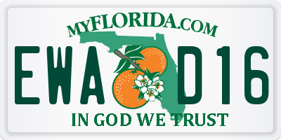 FL license plate EWAD16