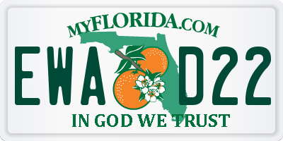 FL license plate EWAD22