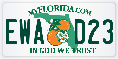 FL license plate EWAD23