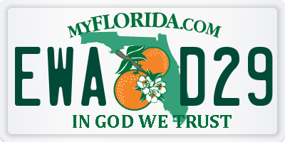 FL license plate EWAD29