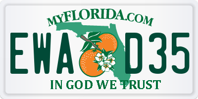 FL license plate EWAD35