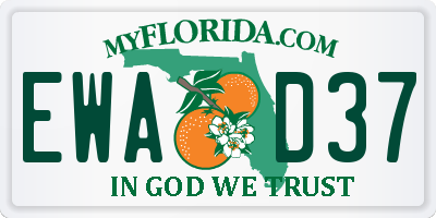 FL license plate EWAD37