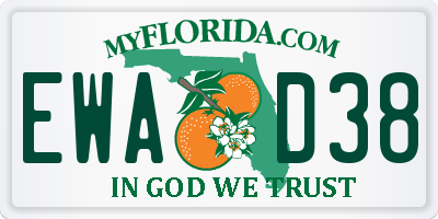 FL license plate EWAD38
