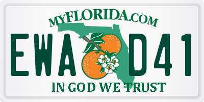 FL license plate EWAD41